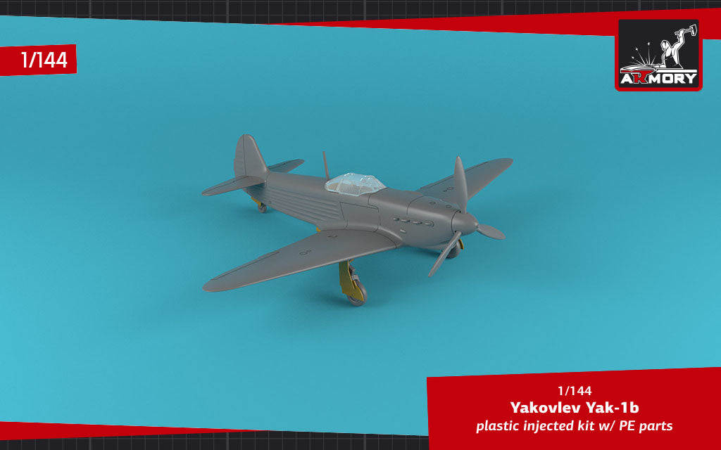 Armory 14310 1:144 Yakovlev Yak-1b early (green-black camouflage scheme), Soviet WWII fighter, 2 kits in the box