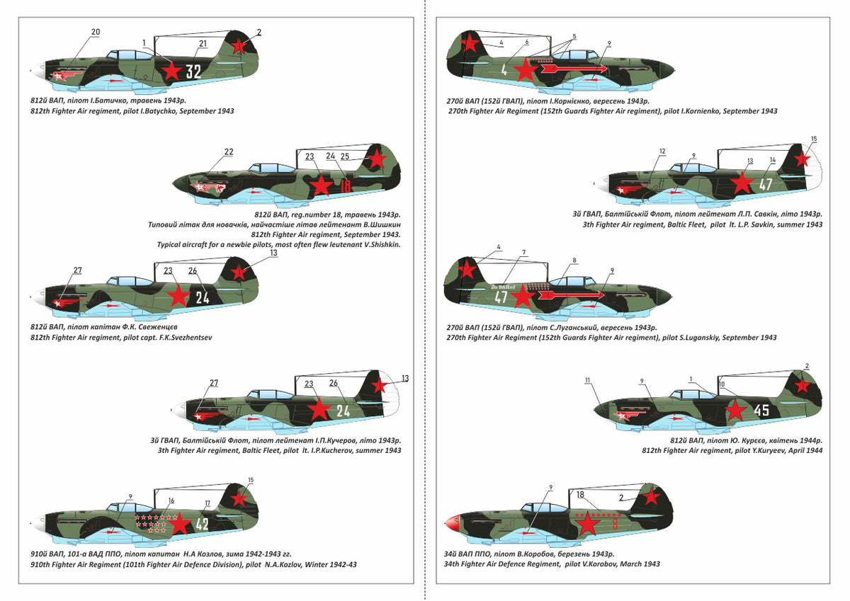 Armory 14310 1:144 Yakovlev Yak-1b early (green-black camouflage scheme), Soviet WWII fighter, 2 kits in the box