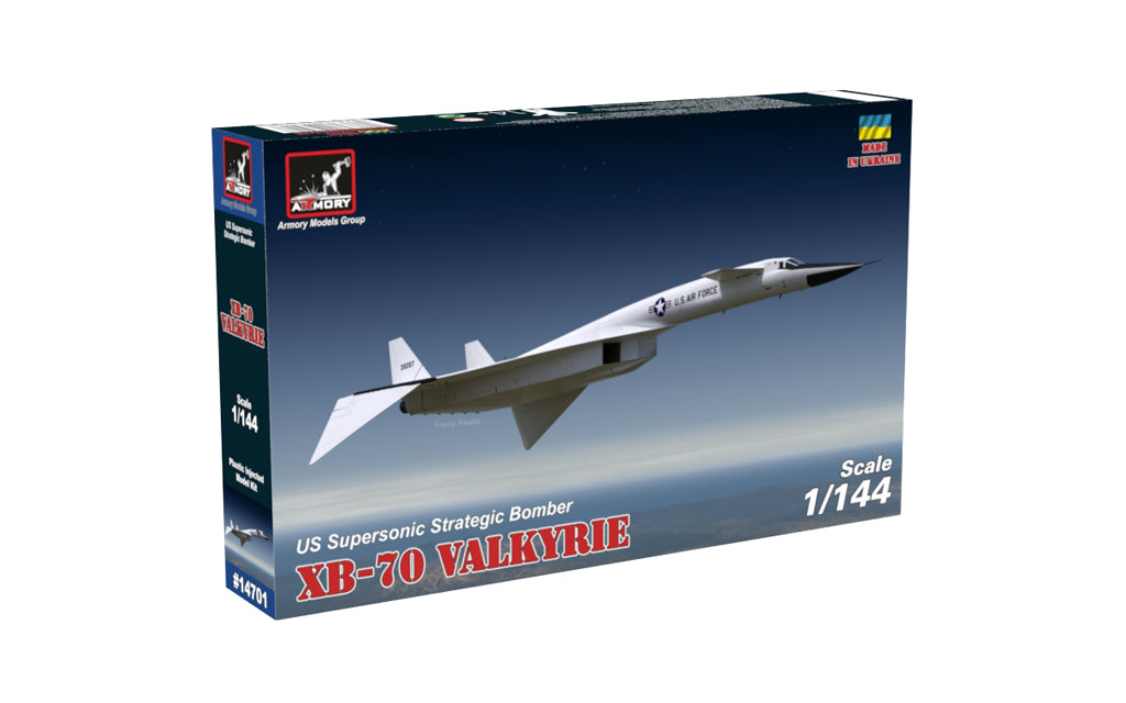 Armory 14701 1:144 North-American XB-70 Valkyrie Strategic Bomber. Plastic injected kit with etched parts