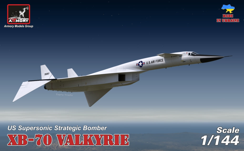 Armory 14701 1:144 North-American XB-70 Valkyrie Strategic Bomber. Plastic injected kit with etched parts