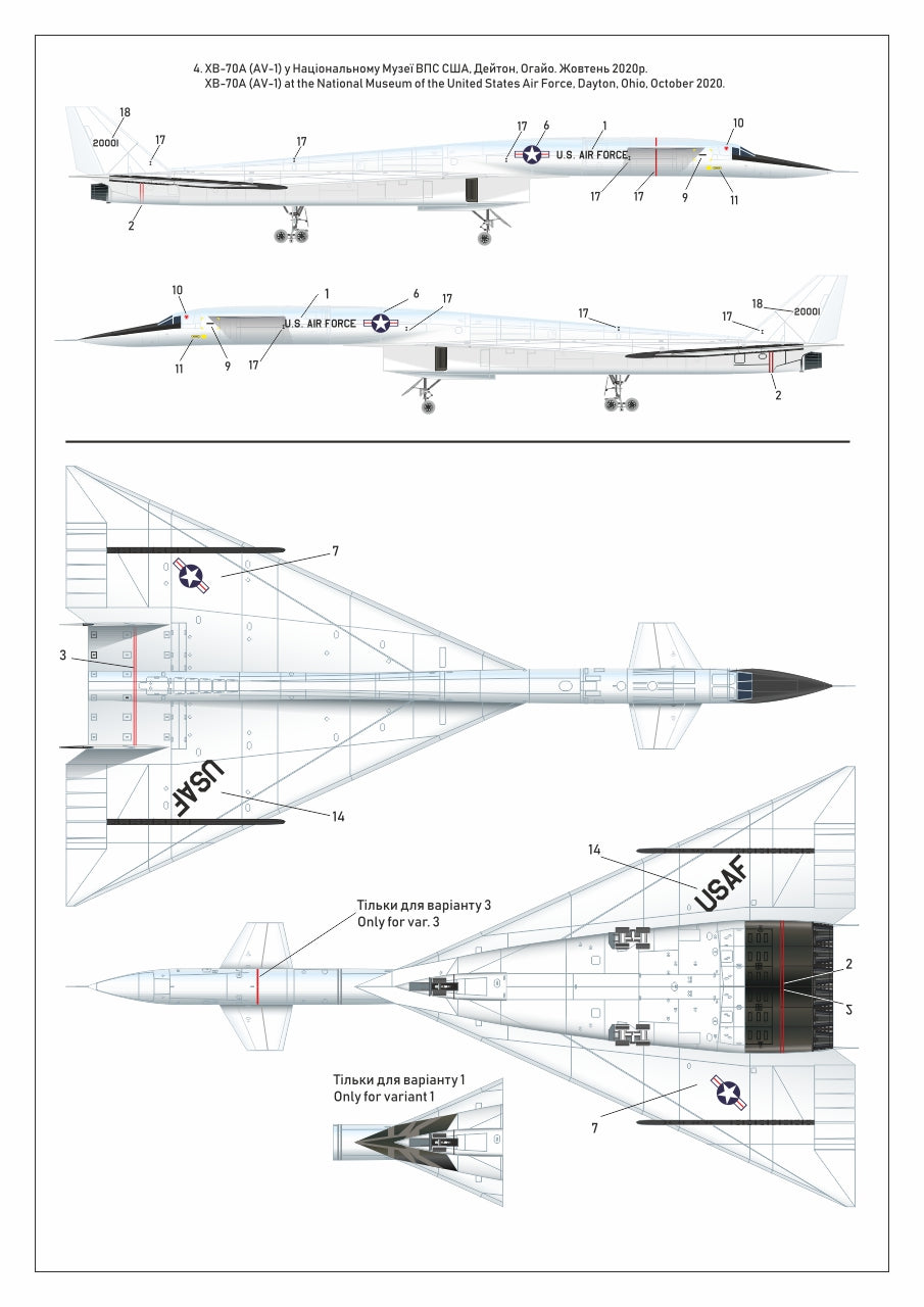 Armory 14701 1:144 North-American XB-70 Valkyrie Strategic Bomber. Plastic injected kit with etched parts