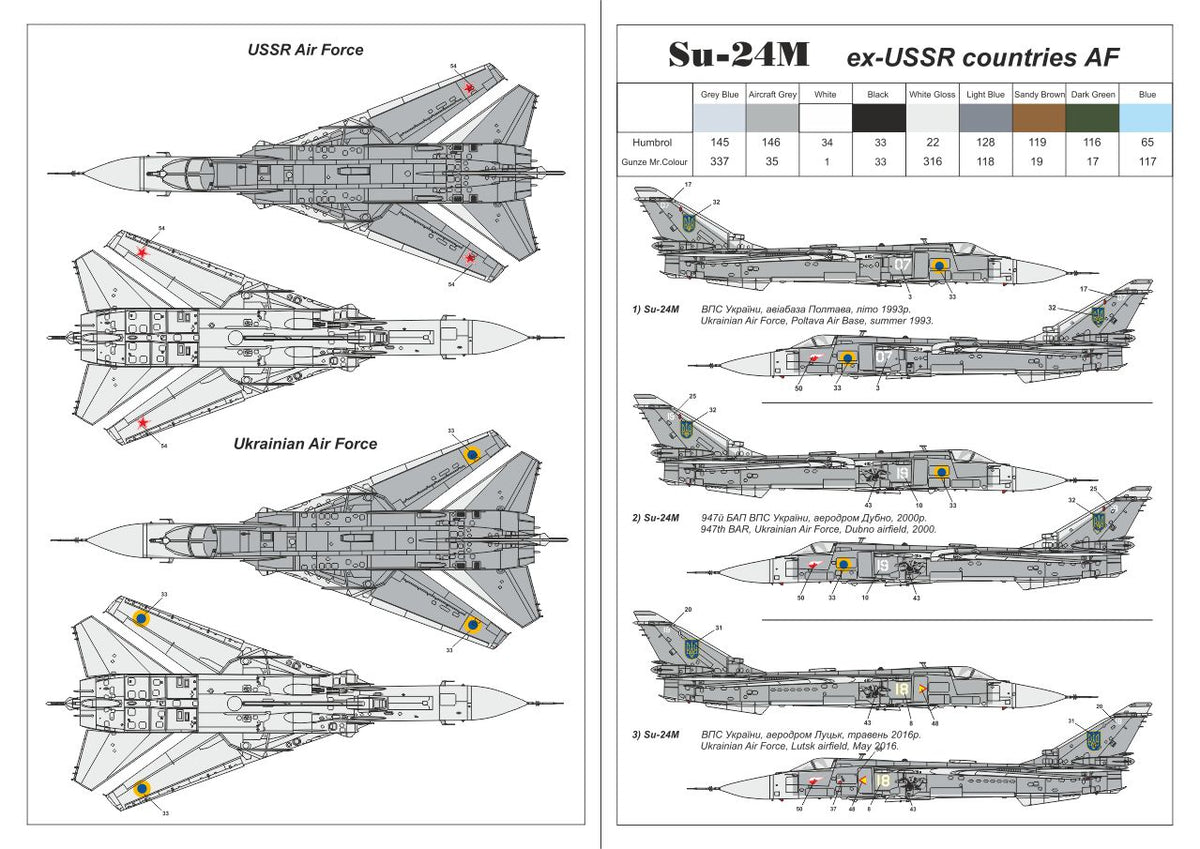 Armory 14702 1:144 Sukhoi Su-24M 'Fencer' in ex-USSR countries service: USSR, Ukraine, Belarus'