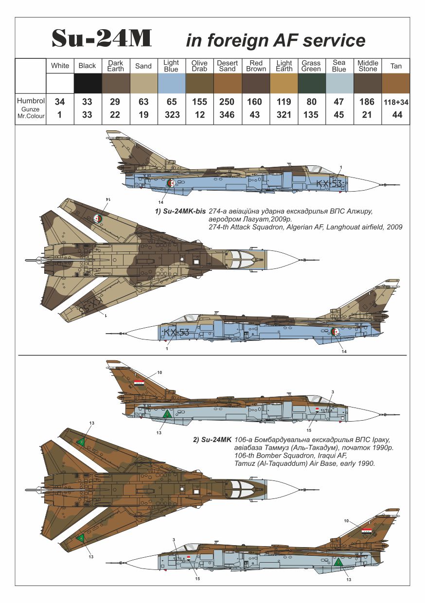 Armory 14703 1:144 Sukhoi Su-24M 'Fencer' in foreign service: Algeria, Iran, Iraq, Lybia, Syria
