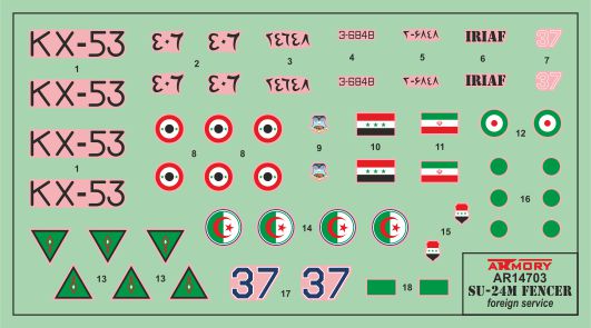 Armory 14703 1:144 Sukhoi Su-24M 'Fencer' in foreign service: Algeria, Iran, Iraq, Lybia, Syria