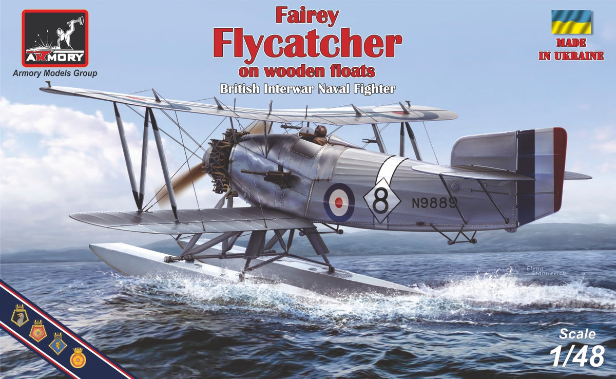 Armory 48003 1:48 Fairey Flycatcher floatplane on wooden floats	plastic injected kit with PE & resin parts
