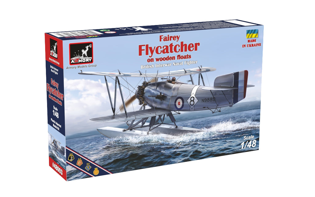 Armory 48003 1:48 Fairey Flycatcher floatplane on wooden floats	plastic injected kit with PE & resin parts
