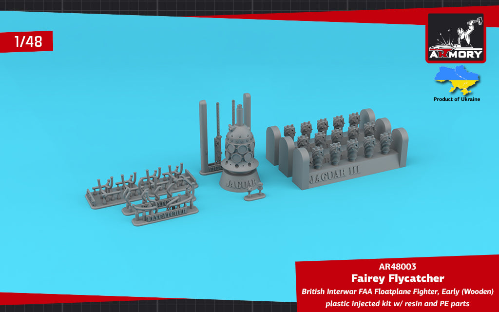 Armory 48003 1:48 Fairey Flycatcher floatplane on wooden floats	plastic injected kit with PE & resin parts