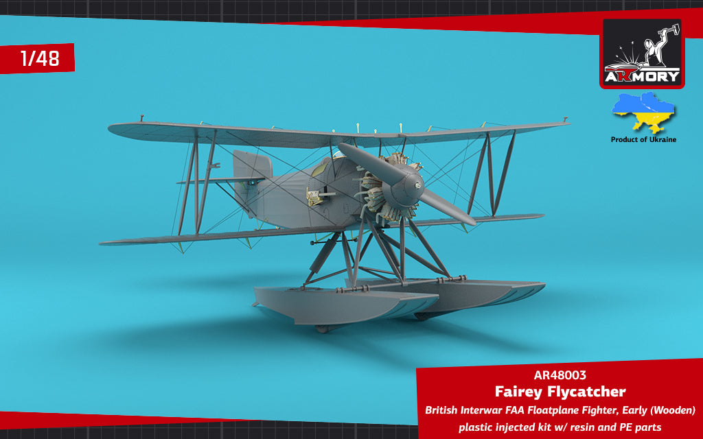 Armory 48003 1:48 Fairey Flycatcher floatplane on wooden floats	plastic injected kit with PE & resin parts