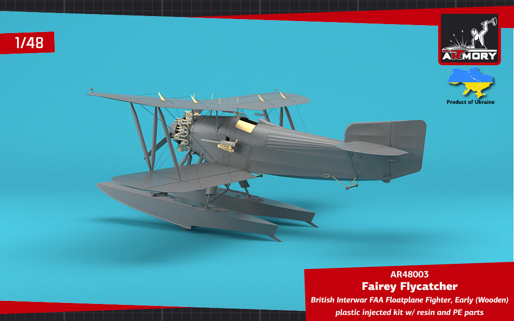 Armory 48003 1:48 Fairey Flycatcher floatplane on wooden floats	plastic injected kit with PE & resin parts