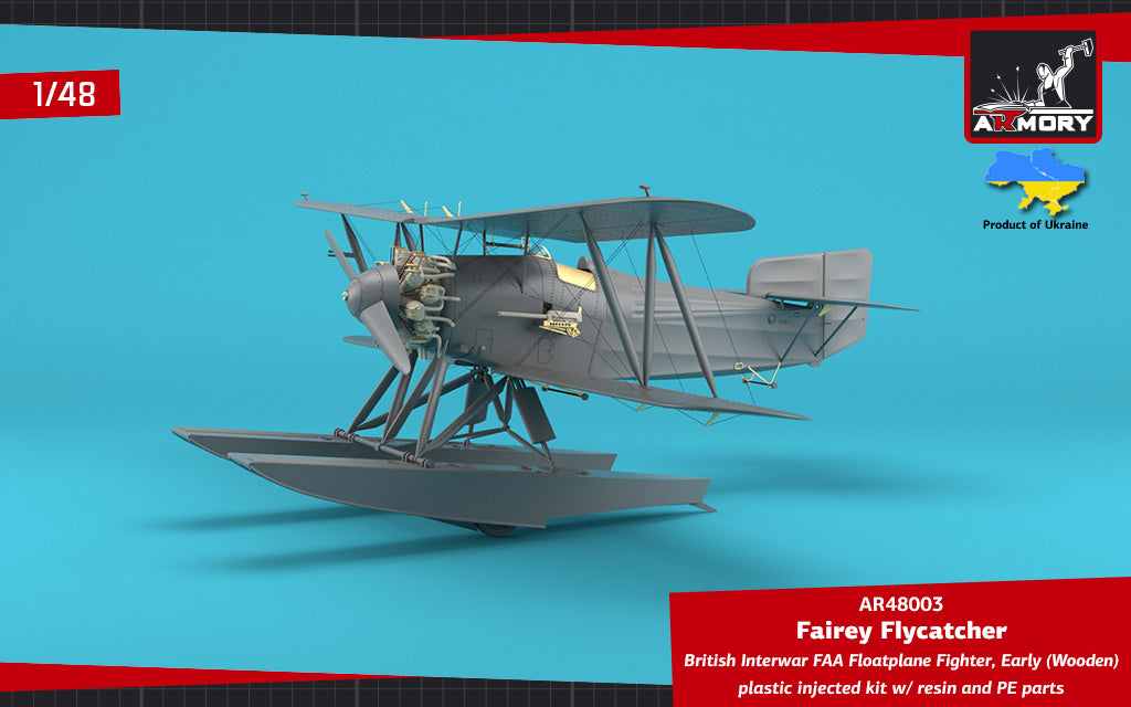 Armory 48003 1:48 Fairey Flycatcher floatplane on wooden floats	plastic injected kit with PE & resin parts