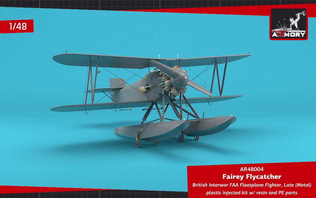 Armory 48004 1:48 Fairey Flycatcher floatplane on metal floats	plastic injected kit with PE & resin parts
