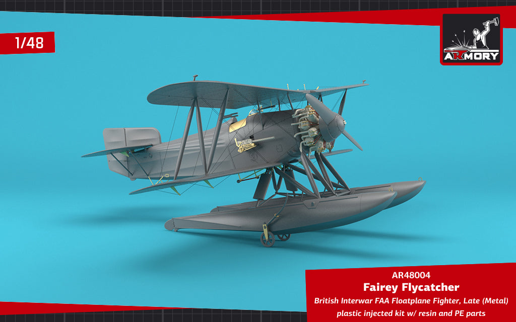 Armory 48004 1:48 Fairey Flycatcher floatplane on metal floats	plastic injected kit with PE & resin parts