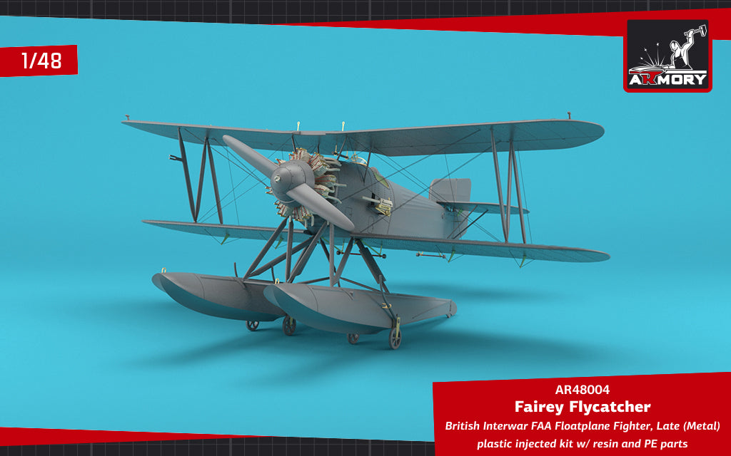 Armory 48004 1:48 Fairey Flycatcher floatplane on metal floats	plastic injected kit with PE & resin parts