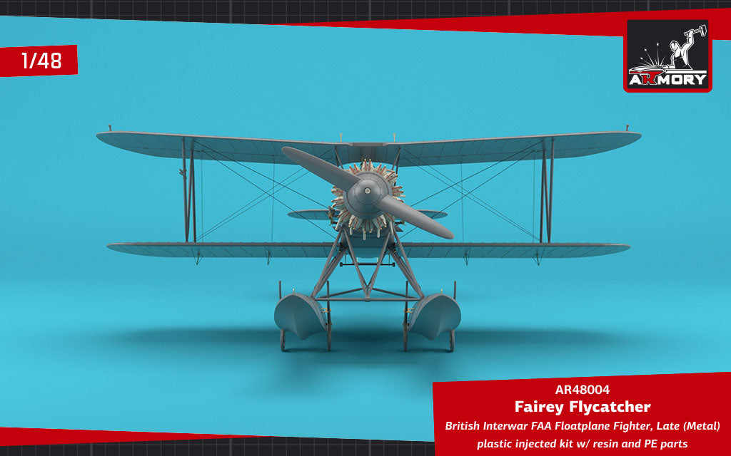 Armory 48004 1:48 Fairey Flycatcher floatplane on metal floats	plastic injected kit with PE & resin parts