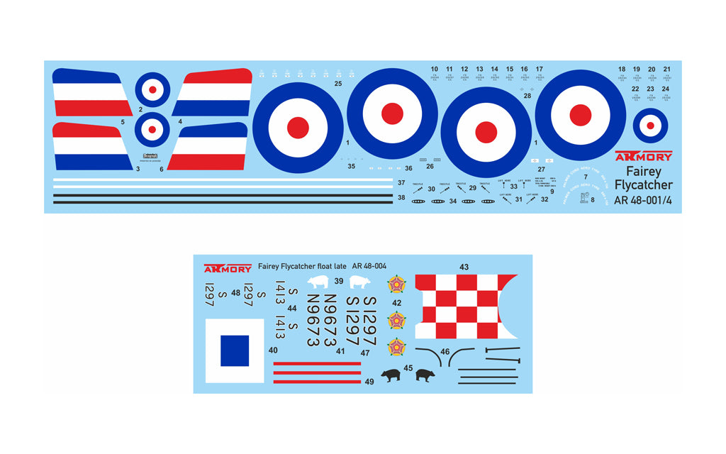 Armory 48004 1:48 Fairey Flycatcher floatplane on metal floats	plastic injected kit with PE & resin parts