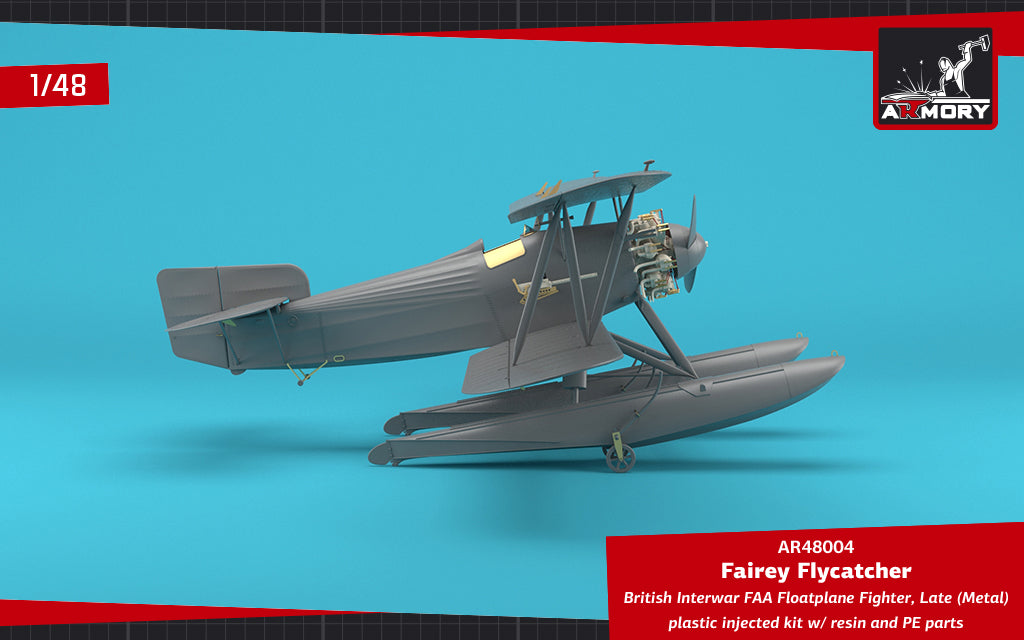 Armory 48004 1:48 Fairey Flycatcher floatplane on metal floats	plastic injected kit with PE & resin parts