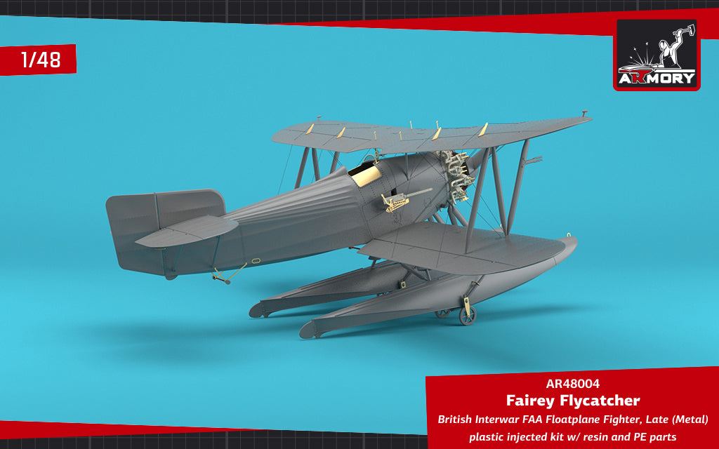 Armory 48004 1:48 Fairey Flycatcher floatplane on metal floats	plastic injected kit with PE & resin parts