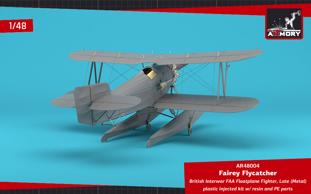Armory 48004 1:48 Fairey Flycatcher floatplane on metal floats	plastic injected kit with PE & resin parts