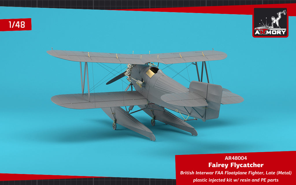 Armory 48004 1:48 Fairey Flycatcher floatplane on metal floats	plastic injected kit with PE & resin parts