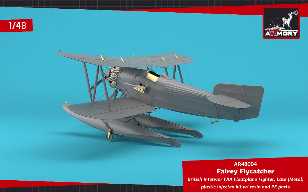 Armory 48004 1:48 Fairey Flycatcher floatplane on metal floats	plastic injected kit with PE & resin parts