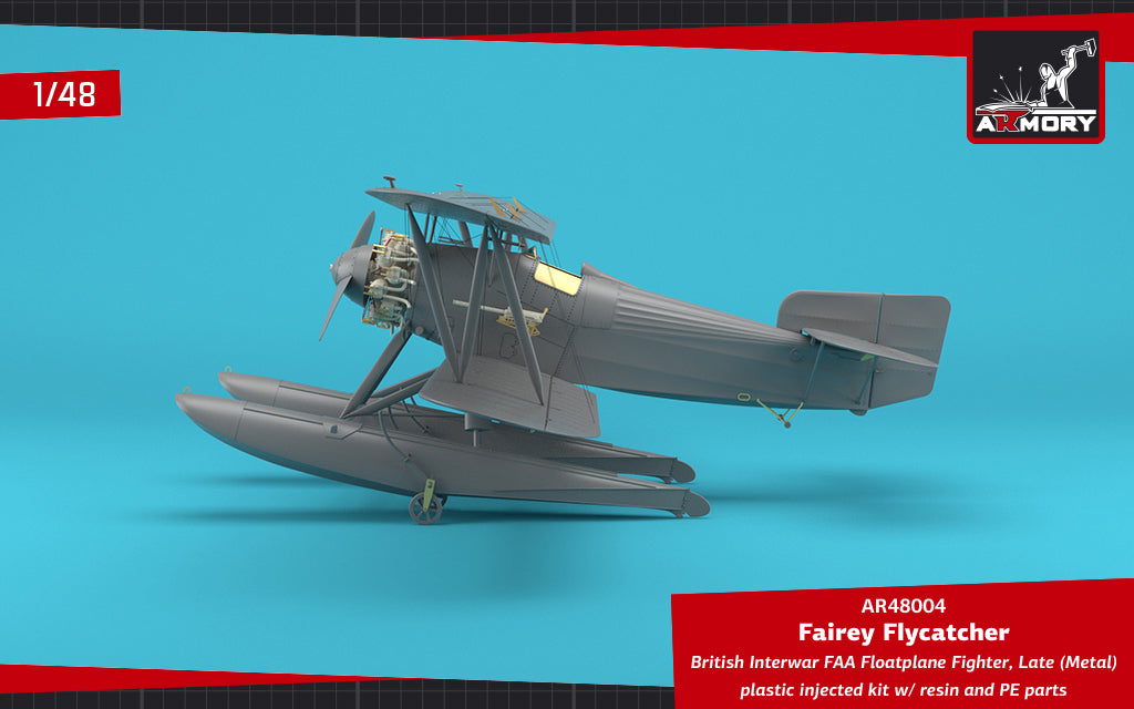 Armory 48004 1:48 Fairey Flycatcher floatplane on metal floats	plastic injected kit with PE & resin parts
