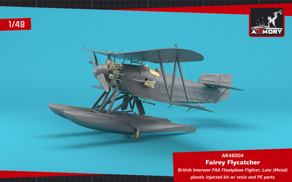 Armory 48004 1:48 Fairey Flycatcher floatplane on metal floats	plastic injected kit with PE & resin parts