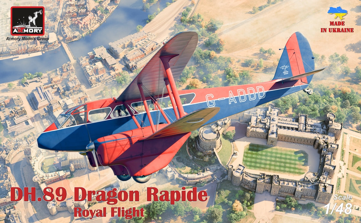 Armory AR48012 1:48 de Havilland DH.89 Dragon Rapide, Short-Haul Airliner 'Royal Flight'