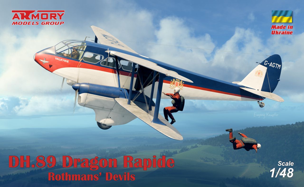 Armory AR48014 1:48 de Havilland DH.89 Dragon Rapide, Short-Haul Airliner, 'Rothmans' Devils' liveries