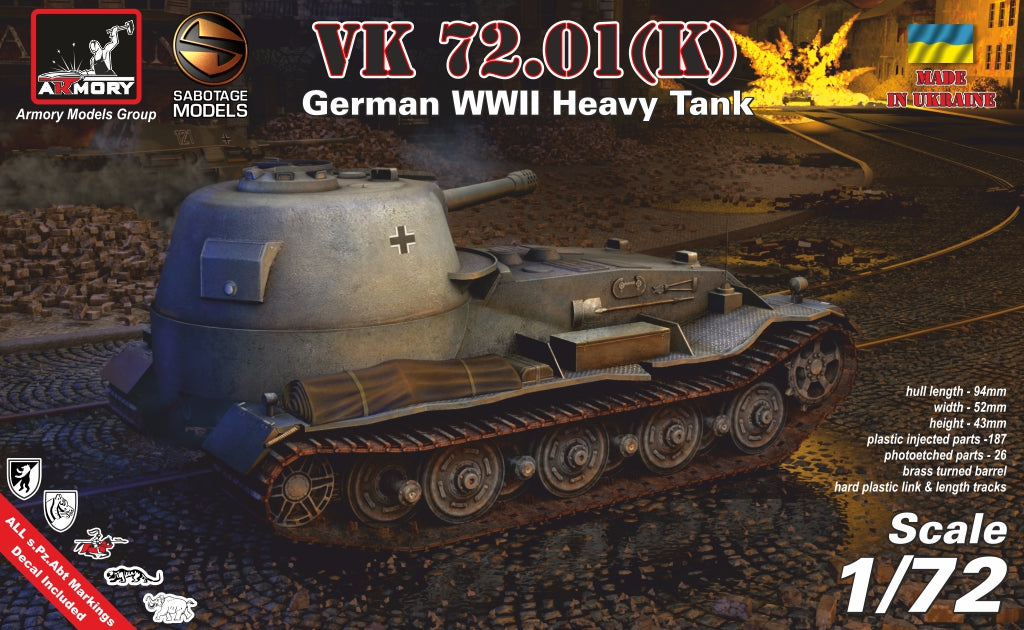 Armory AR72202 1:72 VK 72.01 (K) German WWII heavy prototype tank