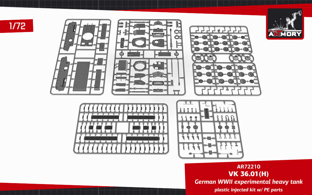Armory 72210 1:72 VK 36.01(H) German WWII Experimental Heavy Tank