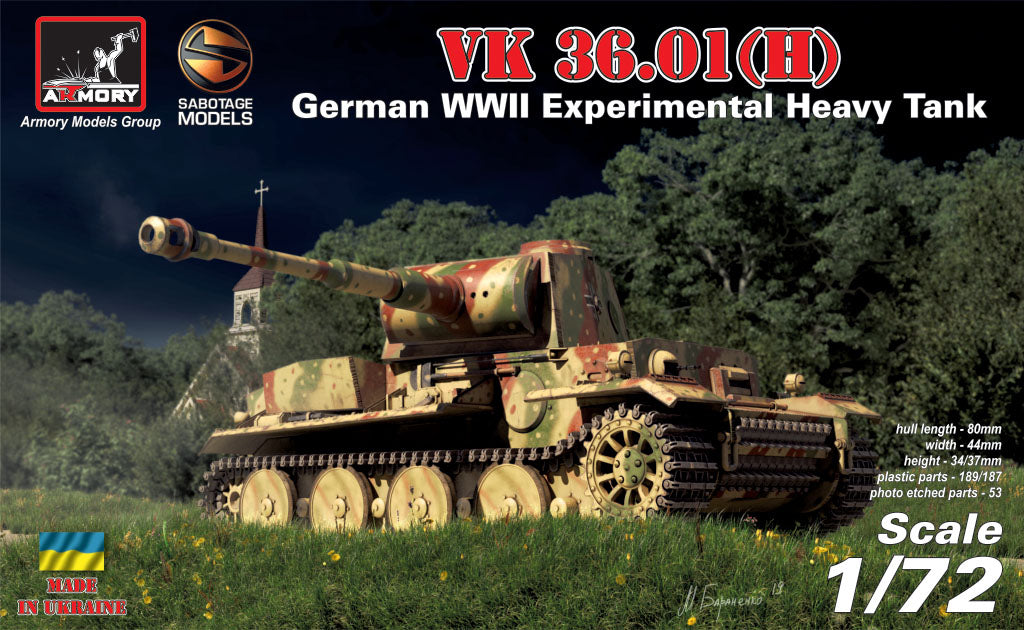 Armory 72210 1:72 VK 36.01(H) German WWII Experimental Heavy Tank