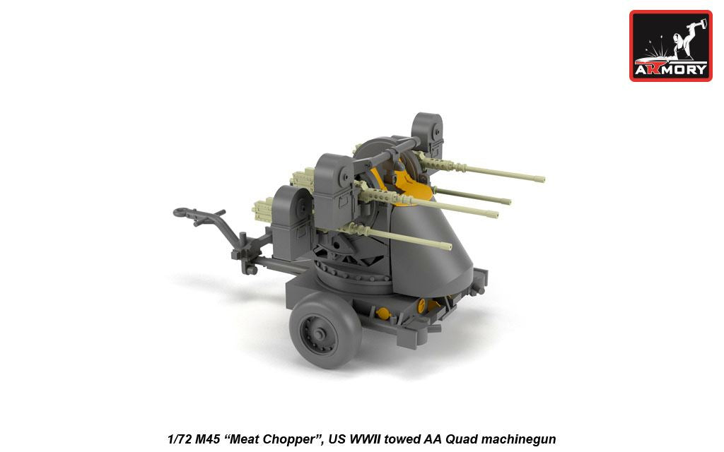 Armory 72239 1:72 M45 Quadmount, U.S. WWII 4x 12.7mm M2HB Turret on M20 trailer