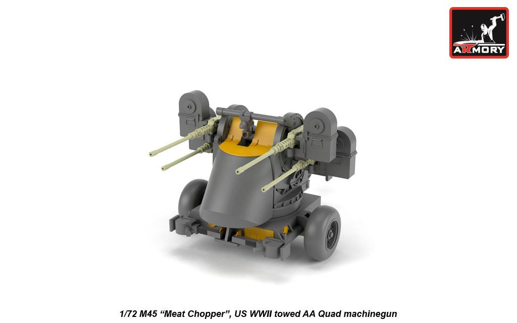 Armory 72239 1:72 M45 Quadmount, U.S. WWII 4x 12.7mm M2HB Turret on M20 trailer