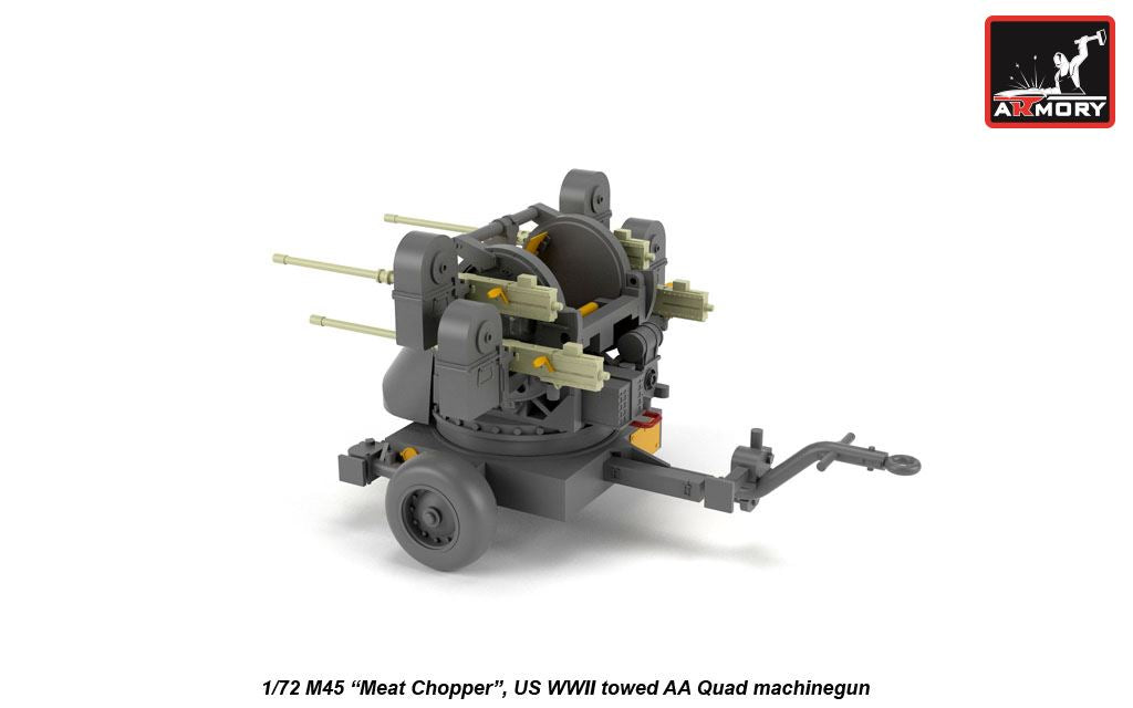 Armory 72239 1:72 M45 Quadmount, U.S. WWII 4x 12.7mm M2HB Turret on M20 trailer