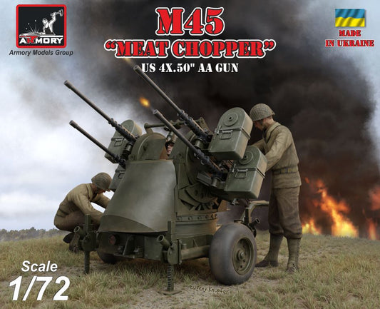 Armory 72239 1:72 M45 Quadmount, U.S. WWII 4x 12.7mm M2HB Turret on M20 trailer