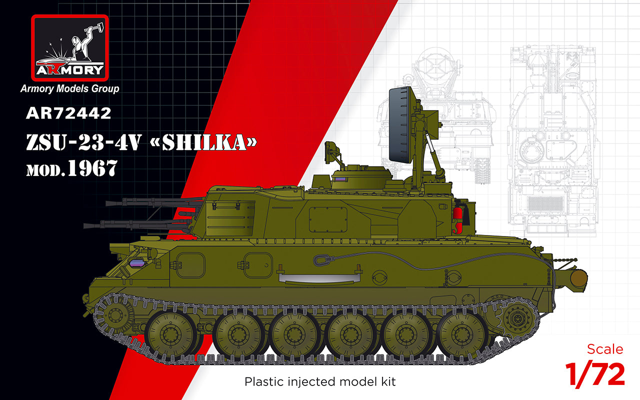 Armory AR72442 1:72 ZSU-23-4V 'Shilka' mod.1967, Soviet AA SPG