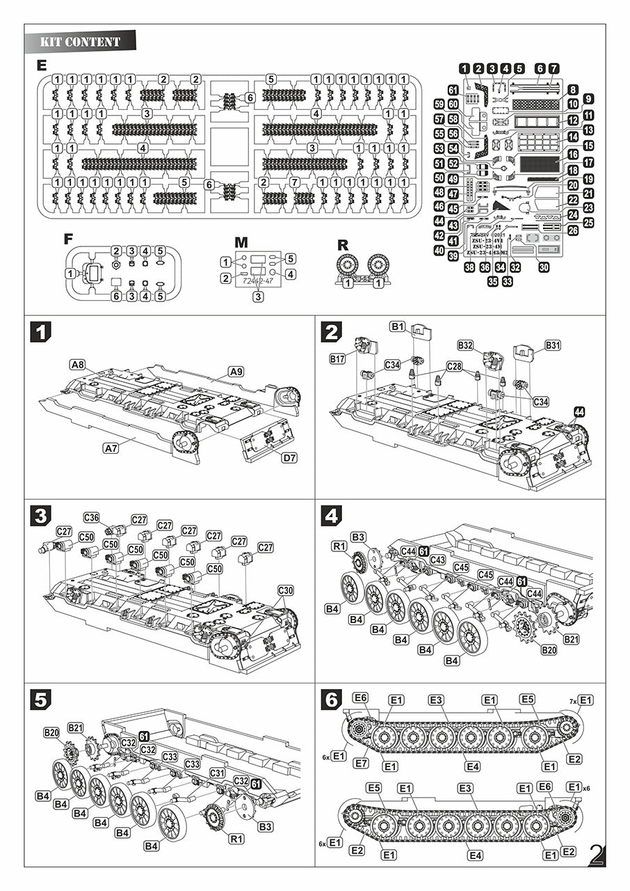 Armory 72443 1:72 ZSU-23-4V1 'Shilka' mod.1970, Soviet AA SPG plastic injected kit with PE parts