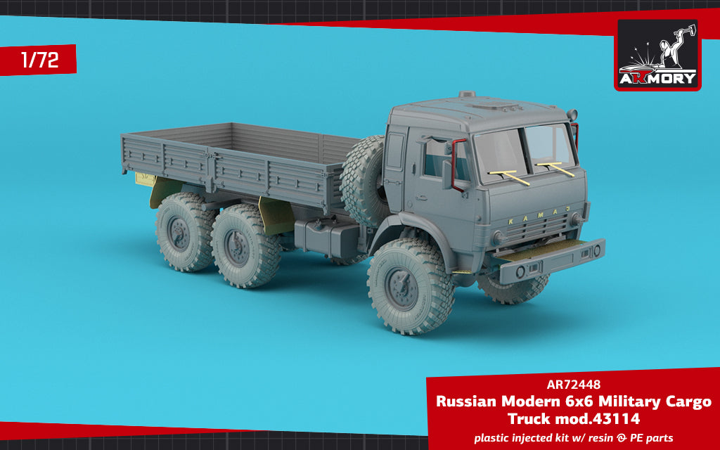 Armory 72448 1:72 Modern Soviet 6x6 Military Cargo plastic injected kit with resin & PE parts