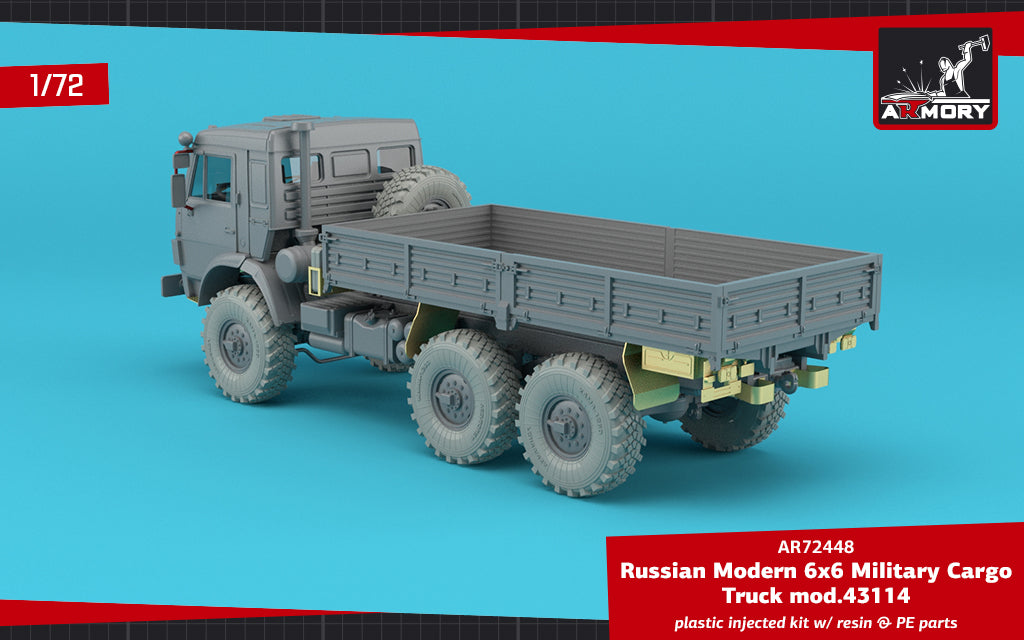 Armory 72448 1:72 Modern Soviet 6x6 Military Cargo plastic injected kit with resin & PE parts