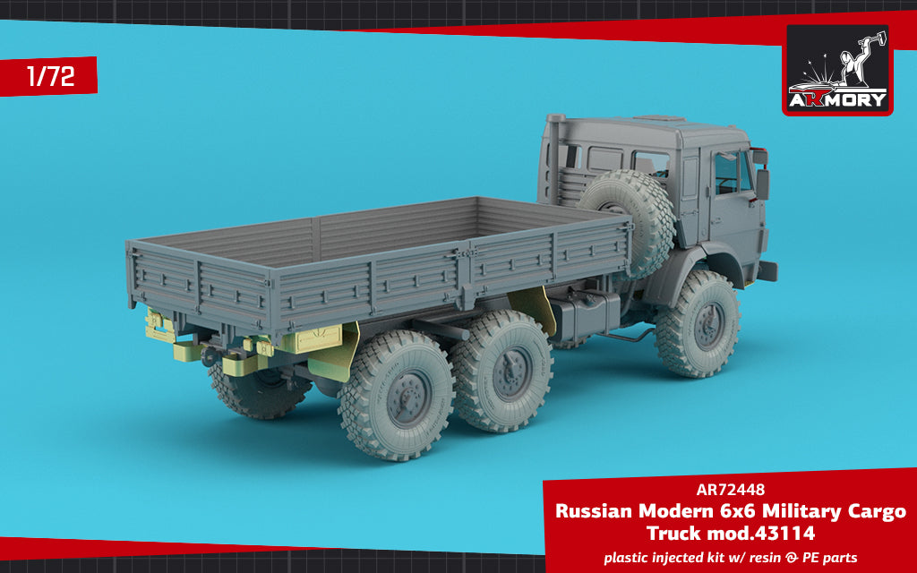 Armory 72448 1:72 Modern Soviet 6x6 Military Cargo plastic injected kit with resin & PE parts