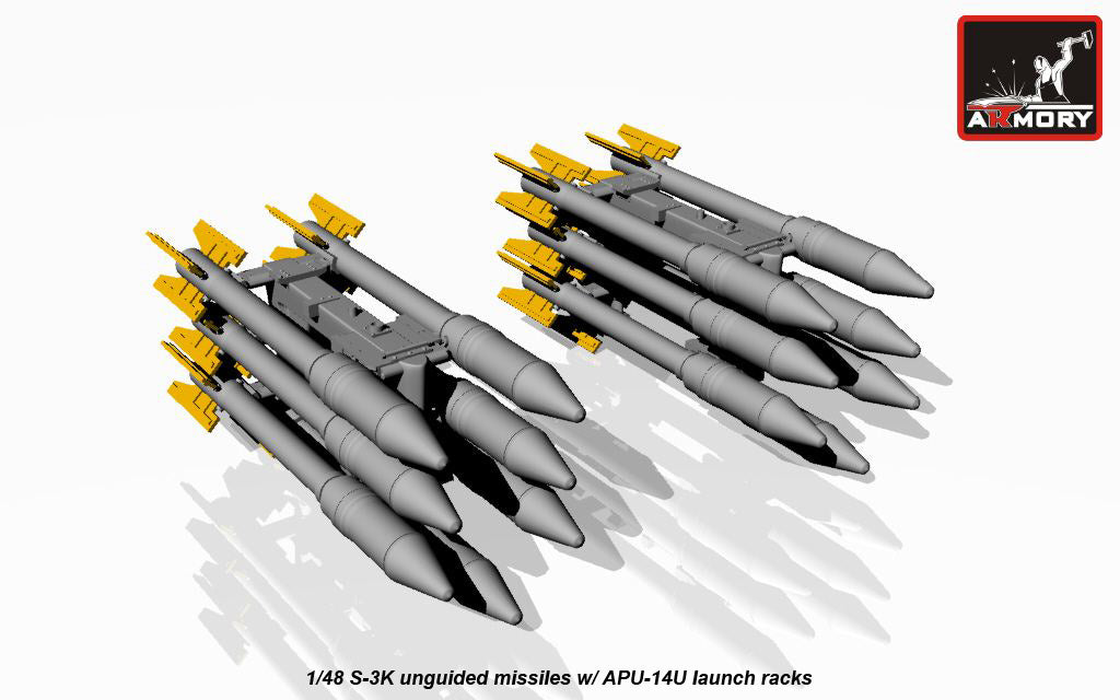 Armory ACA4814 1:48 S-3K unguided missiles with APU-14U launcher rack	 for any Sukhoi Su-27/Su-17 models