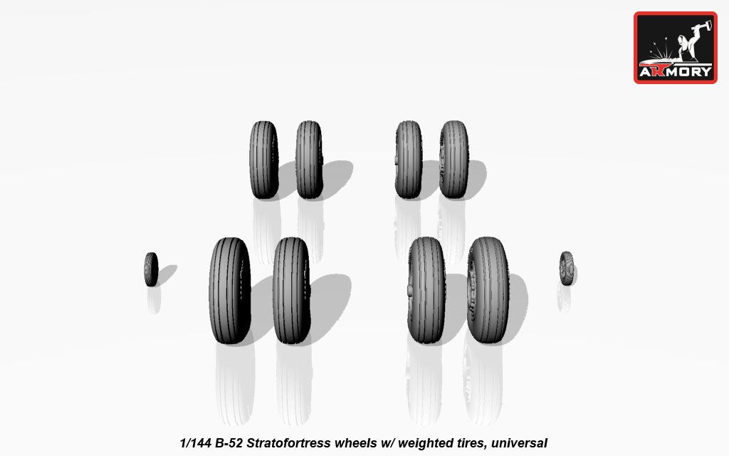 Armory AW14304 1:144 Boeing B-52G/B-52H wheels, weighted