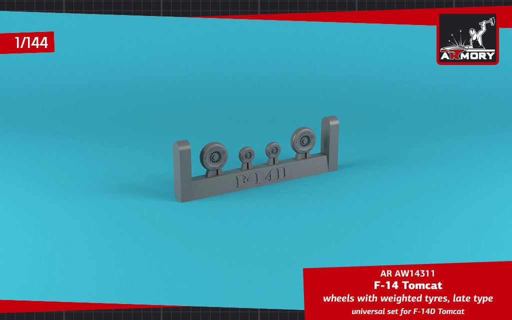 Armory AW14311 1:144 Grumman F-14D Tomcat late type wheels with weighted tyres