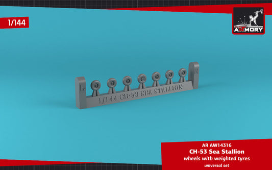 Armory AW14316 1:144 Sikorsky CH-53 Sea Stallion wheels with weighted tyres