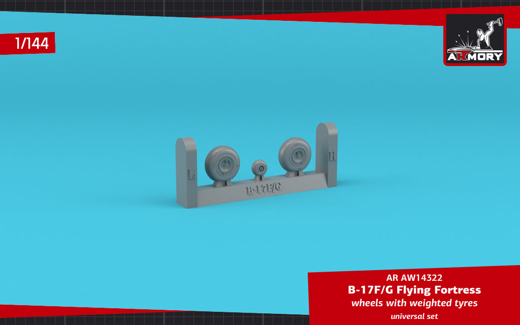 Armory AW14322 1:144 Boeing B-17F/G Flying Fortress wheels with weighted tyres,