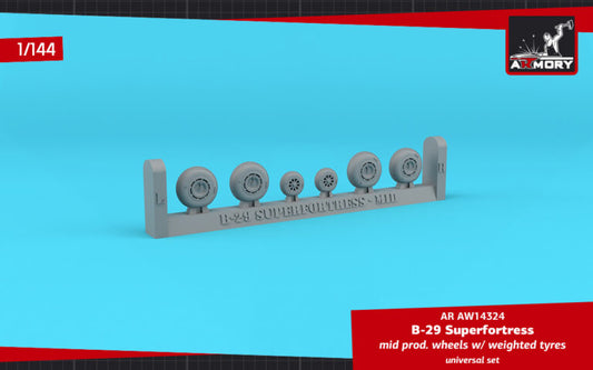 Armory AW14324 1:144 Boeing B-29 Superfortress mid production wheels with weighted tyres