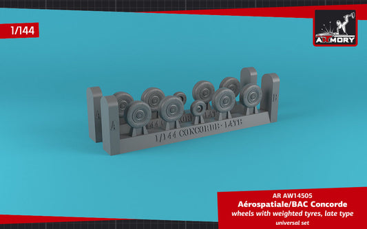 Armory AW14505 1:144 Aerospatiale Concorde wheels with weighted tyres, late