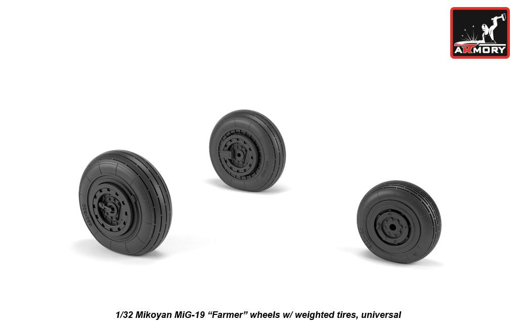 Armory AW32012 1:32 Mikoyan MiG-19 Farmer wheels with weighted tyres