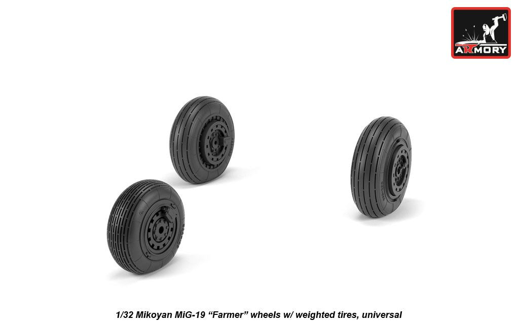 Armory AW32012 1:32 Mikoyan MiG-19 Farmer wheels with weighted tyres