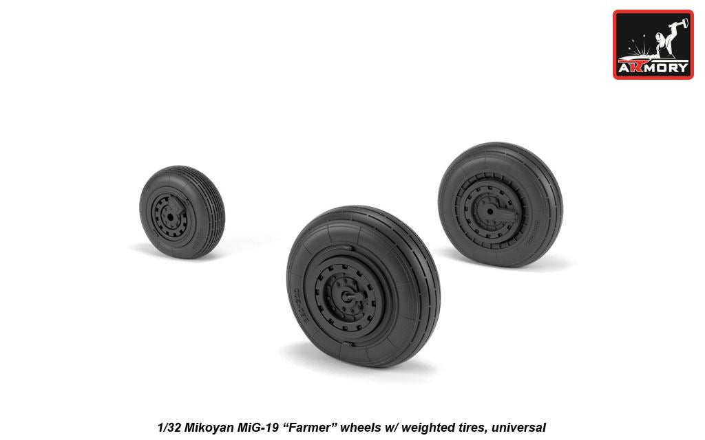 Armory AW32012 1:32 Mikoyan MiG-19 Farmer wheels with weighted tyres